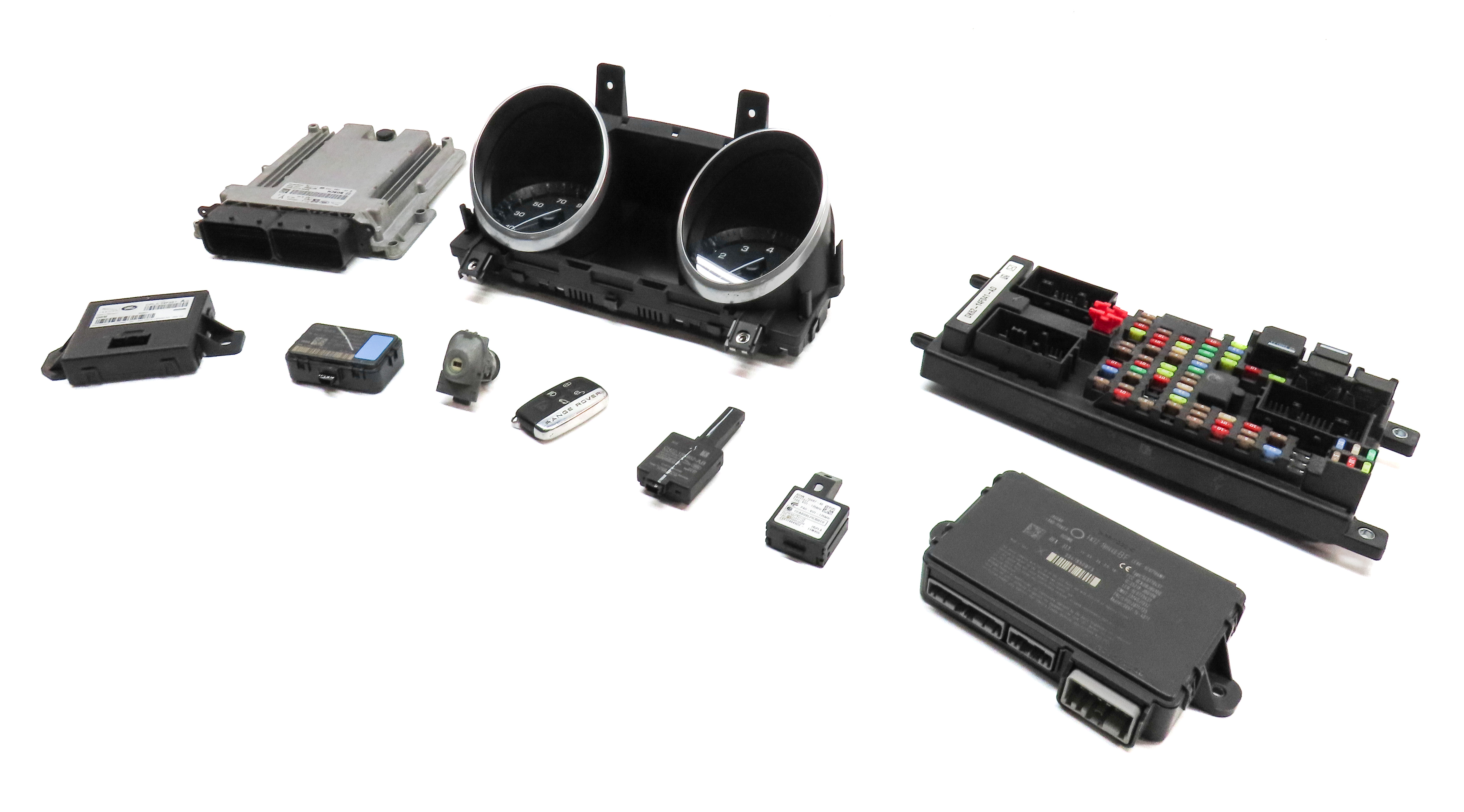 14 RANGE ROVER SPORT (L494) 3.0L SUPERCHARGED ENGINE IMMOBILIZER MODULE KEY SET — exact item pictured
